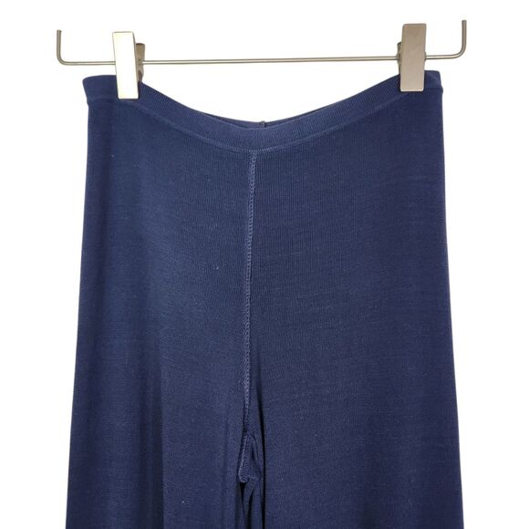 JEAN PAUL GAULTIER Pants Womens Small Blue Fuzzi Wide Leg Knit Stretch Pull On - Picture 5 of 11
